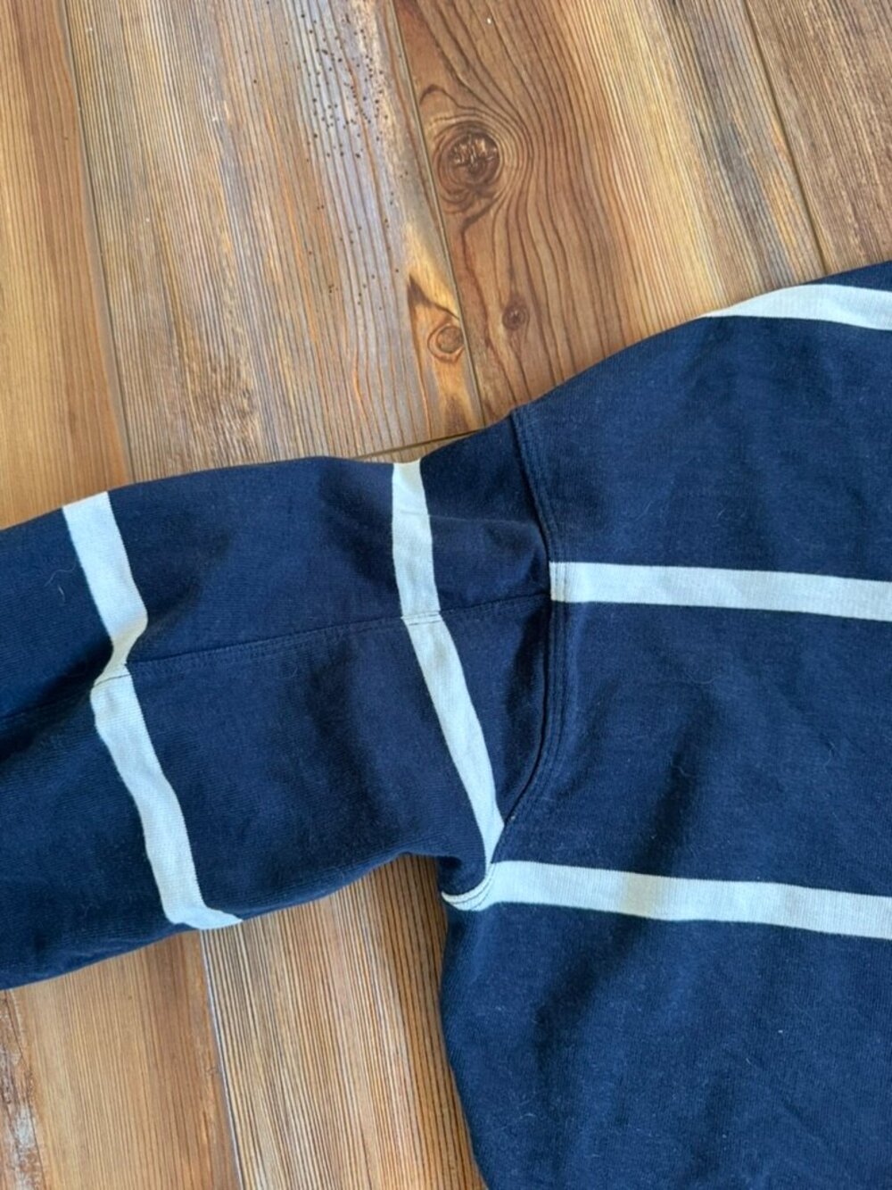 Lululemon Perfectly Oversized Cropped Crew Navy White Stripe Sweatshirt size 4 - Picture 6 of 8